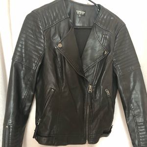 Topshop Rosa faux leather biker jacket